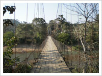 Suspension footbridge over Bugai river at Ruga Songmong constructed under State Level Scheme under SCA-BADP, 2004-05